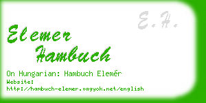 elemer hambuch business card